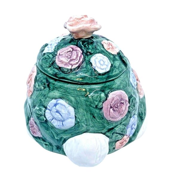 Vintage Fitz & Floyd 1992 Sleeping White Rabbit Bunny Bloomers Lidded Candy Dish - Picture 10 of 12